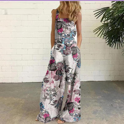 Jumpsuit de Algodón y Lino con Tirantes Estampados - Image 12