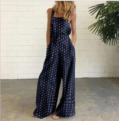 Jumpsuit de Algodón y Lino con Tirantes Estampados - Image 5