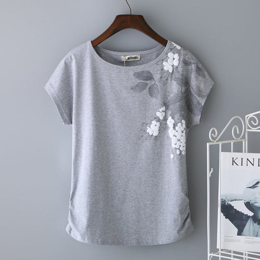 Camiseta Blanca Suelta Manga Corta para Mujer - Ideal para Verano