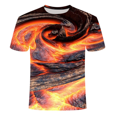 Camiseta Deportiva 3D Volcano Magma para Hombre - Image 2