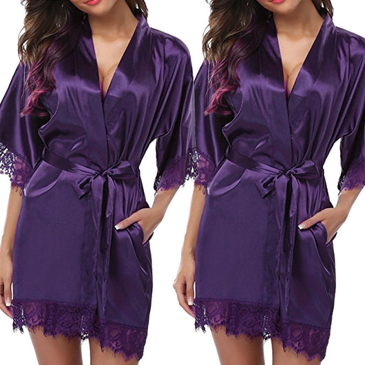 Camisón Largo de Seda Helada Talla Grande Sensual - Image 13