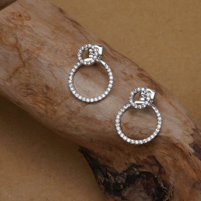 Aretes de Botón Circulares con Micro Pavé de Zirconia Delantera y Trasera - Image 9