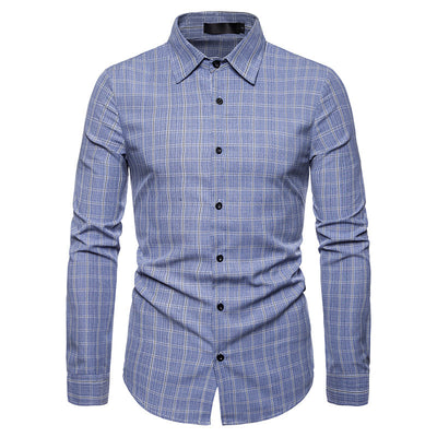 Camisa Casual de Cuadros para Negocios de Manga Larga - Image 8