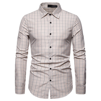 Camisa Casual de Cuadros para Negocios de Manga Larga - Image 9