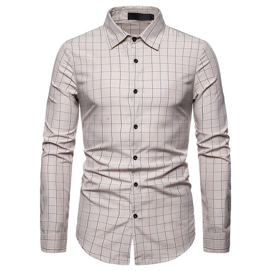 Camisa Casual de Cuadros para Negocios de Manga Larga - Image 9