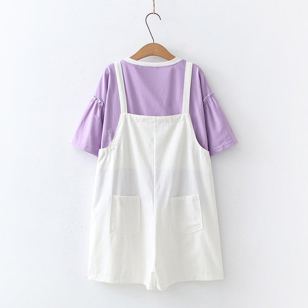 Short Denim con Tirantes Estilo Fresco para Niñas
