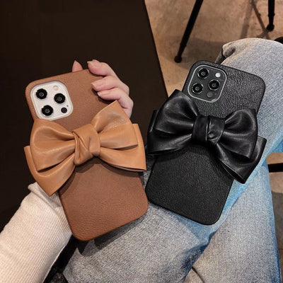 Funda para Móvil de Cuero con Lazo Grande
