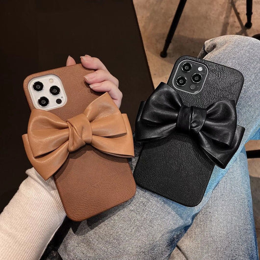 Funda para Móvil de Cuero con Lazo Grande