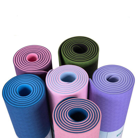 Tapete de Yoga Antideslizante 6mm con Líneas de Postura