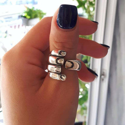 Anillos Góticos Tallados Ajustables para Pareja - Joyería Vintage Unisex - Image 3