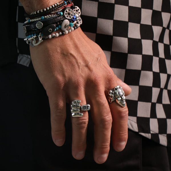 Anillos Góticos Tallados Ajustables para Pareja - Joyería Vintage Unisex