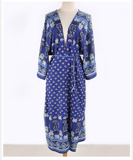 Kimono Boho de Gasa Floral Vintage - Cárdigan Suelto Playero y Protector Solar - Image 6