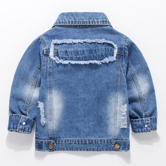 Chaqueta Vaquera Infantil con Parches - Abrigo de Manga Larga