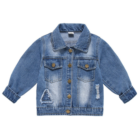 Chaqueta Vaquera Infantil con Parches - Abrigo de Manga Larga