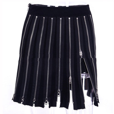 Falda Negra Cintura Alta con Múltiples Cierres - Diseño Moderno y Versátil - Image 10