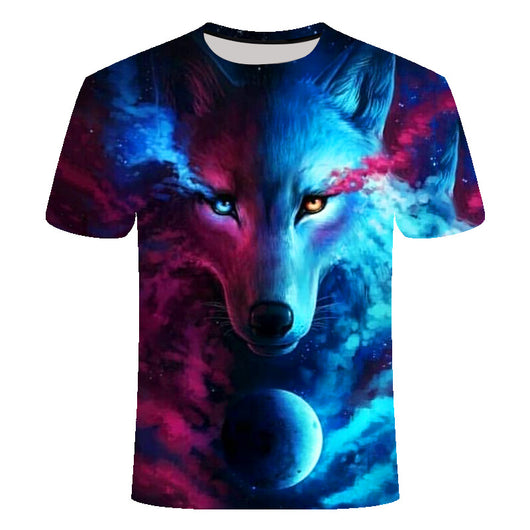 Camiseta 3D Lobo Nieve - Diseño Digital Europeo Tendencia Juvenil - Image 9