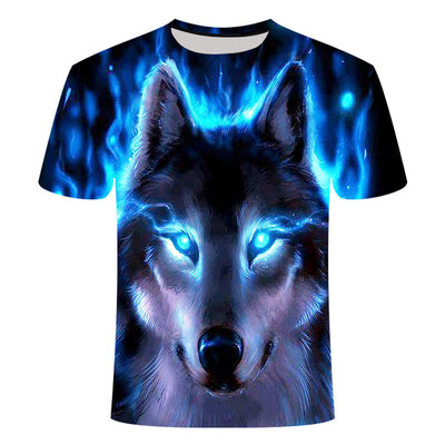 Camiseta 3D Lobo Nieve - Diseño Digital Europeo Tendencia Juvenil - Image 8