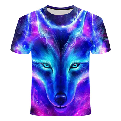 Camiseta 3D Lobo Nieve - Diseño Digital Europeo Tendencia Juvenil - Image 4
