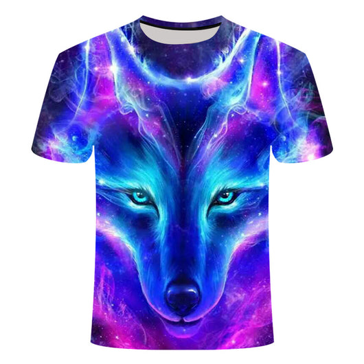 Camiseta 3D Lobo Nieve - Diseño Digital Europeo Tendencia Juvenil - Image 4