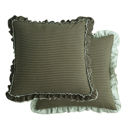 Almohada Decorativa de Lino Lavado con Encaje de Loto, Estilo Británico Pastoral - Image 11