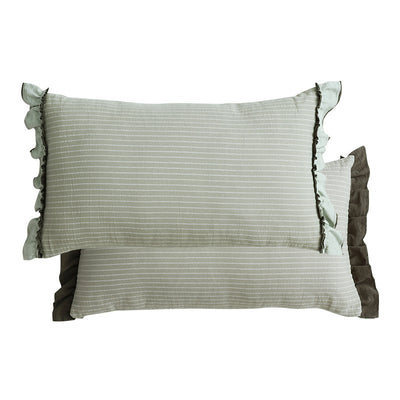 Almohada Decorativa de Lino Lavado con Encaje de Loto, Estilo Británico Pastoral - Image 19