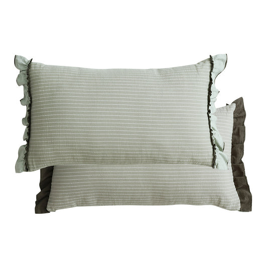 Almohada Decorativa de Lino Lavado con Encaje de Loto, Estilo Británico Pastoral - Image 19