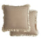 Almohada Decorativa de Lino Lavado con Encaje de Loto, Estilo Británico Pastoral
