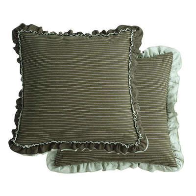 Almohada Decorativa de Lino Lavado con Encaje de Loto, Estilo Británico Pastoral - Image 4