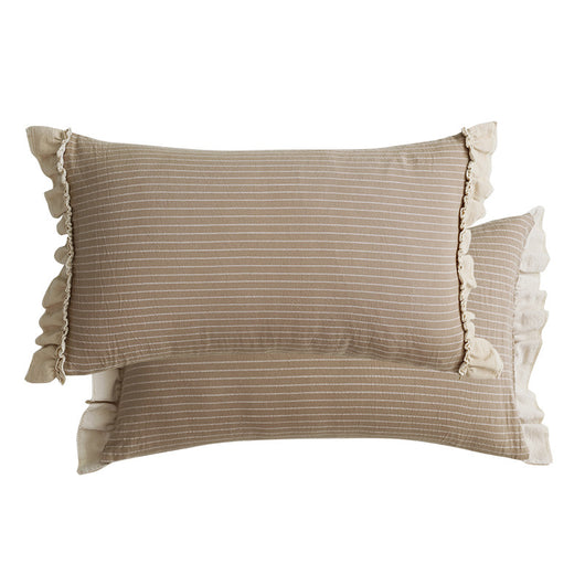 Almohada Decorativa de Lino Lavado con Encaje de Loto, Estilo Británico Pastoral - Image 6