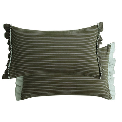 Almohada Decorativa de Lino Lavado con Encaje de Loto, Estilo Británico Pastoral - Image 9
