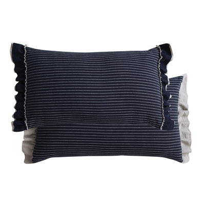 Almohada Decorativa de Lino Lavado con Encaje de Loto, Estilo Británico Pastoral - Image 10