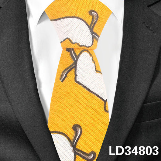 Corbata Estampada Algodón y Lino Animales y Plantas - Versión Angosta 6cm - Image 27