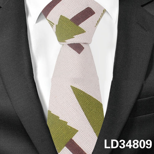 Corbata Estampada Algodón y Lino Animales y Plantas - Versión Angosta 6cm - Image 3