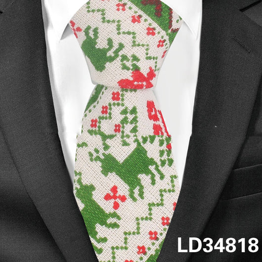 Corbata Estampada Algodón y Lino Animales y Plantas - Versión Angosta 6cm - Image 5