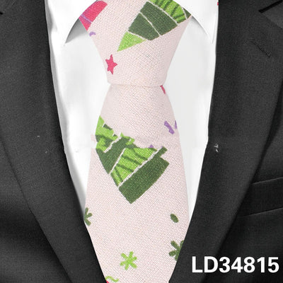 Corbata Estampada Algodón y Lino Animales y Plantas - Versión Angosta 6cm - Image 7