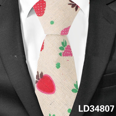 Corbata Estampada Algodón y Lino Animales y Plantas - Versión Angosta 6cm - Image 8