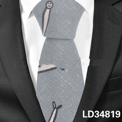Corbata Estampada Algodón y Lino Animales y Plantas - Versión Angosta 6cm - Image 9