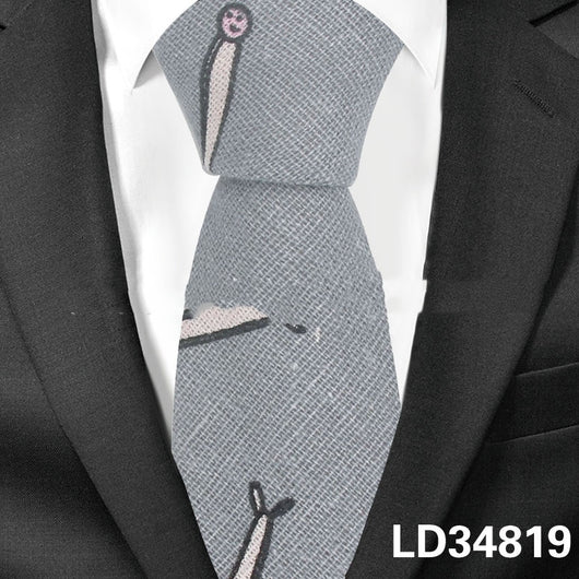 Corbata Estampada Algodón y Lino Animales y Plantas - Versión Angosta 6cm - Image 9