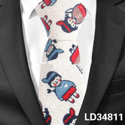 Corbata Estampada Algodón y Lino Animales y Plantas - Versión Angosta 6cm - Image 10