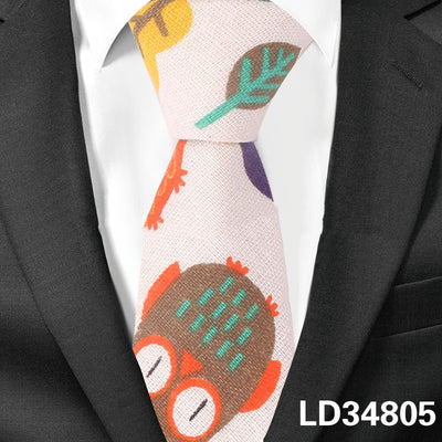 Corbata Estampada Algodón y Lino Animales y Plantas - Versión Angosta 6cm - Image 18