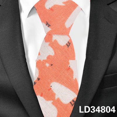 Corbata Estampada Algodón y Lino Animales y Plantas - Versión Angosta 6cm - Image 17