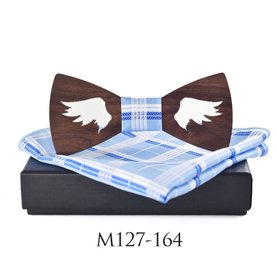 Pajarita de Madera y Pañuelo de Seda para Traje Casual y Eventos - Image 4