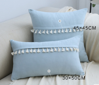 Funda de Cojín Flanela con Borlas de Encaje para Sofá y Hogar - Image 4