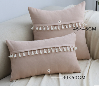 Funda de Cojín Flanela con Borlas de Encaje para Sofá y Hogar - Image 5