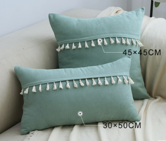 Funda de Cojín Flanela con Borlas de Encaje para Sofá y Hogar - Image 7