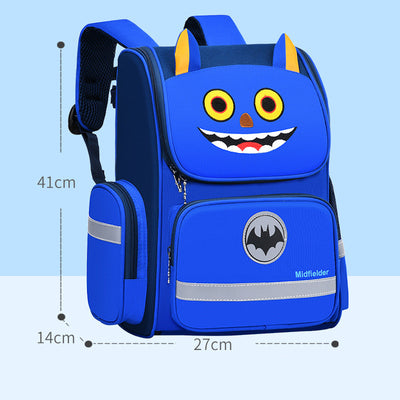 Purple and pink unicorn school bag for primary students, featuring glitter ears, a rainbow cloud, and stars. - Image 4