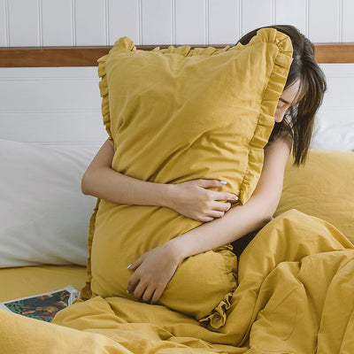 Funda de Almohada Europea de Algodón Lavado con Volantes - 48x74cm - Image 6