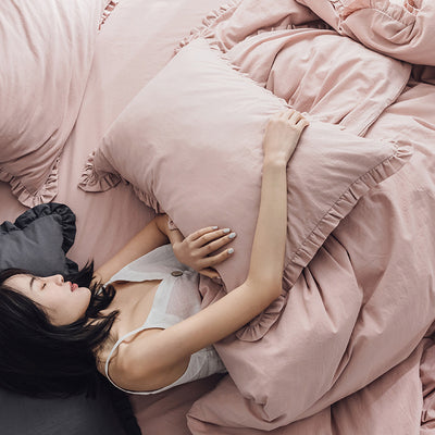 Funda de Almohada Europea de Algodón Lavado con Volantes - 48x74cm - Image 5