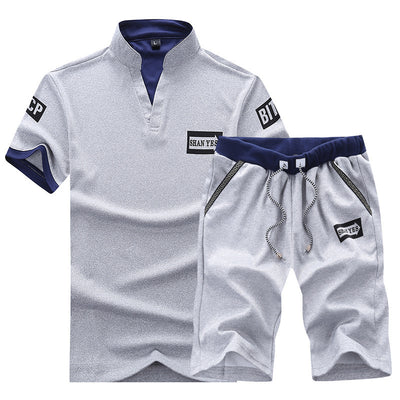 Conjunto Deportivo Casual de Dos Piezas - Camiseta V-Neck para Hombre - Image 10