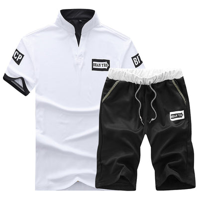 Conjunto Deportivo Casual de Dos Piezas - Camiseta V-Neck para Hombre - Image 5